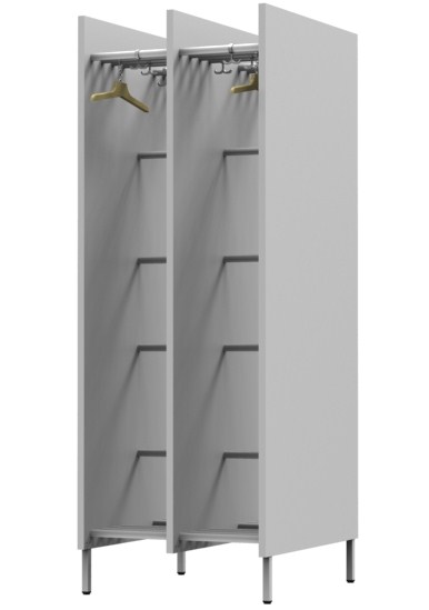 Öppna klädfack fristående dubbelsidig